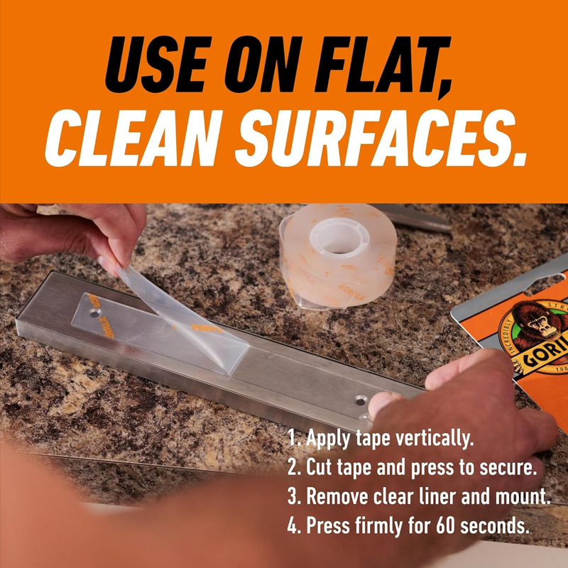 Gorilla Heavy Duty Crystal Clear Mounting Tape 25mm x 1.5m