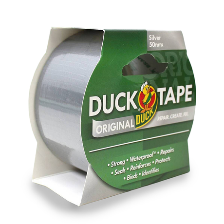 Roll of Duck Tape in packaging on a white background