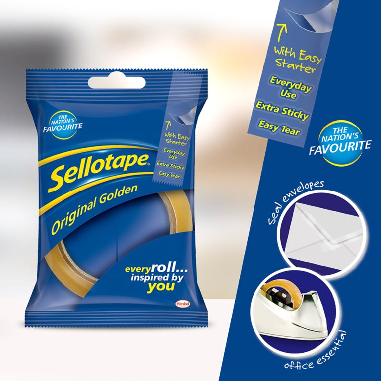 Sellotape Original Golden Tape 24mm x 50m