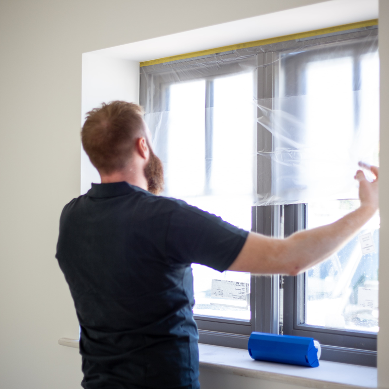 Pre-Taped Masking Film