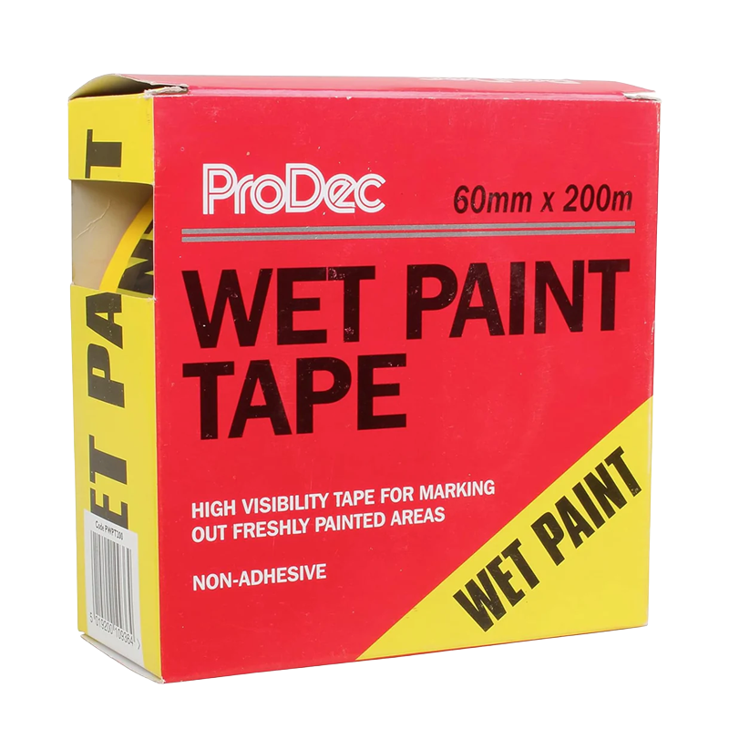 ProDec WET PAINT Warning Tape 60mm x 200m