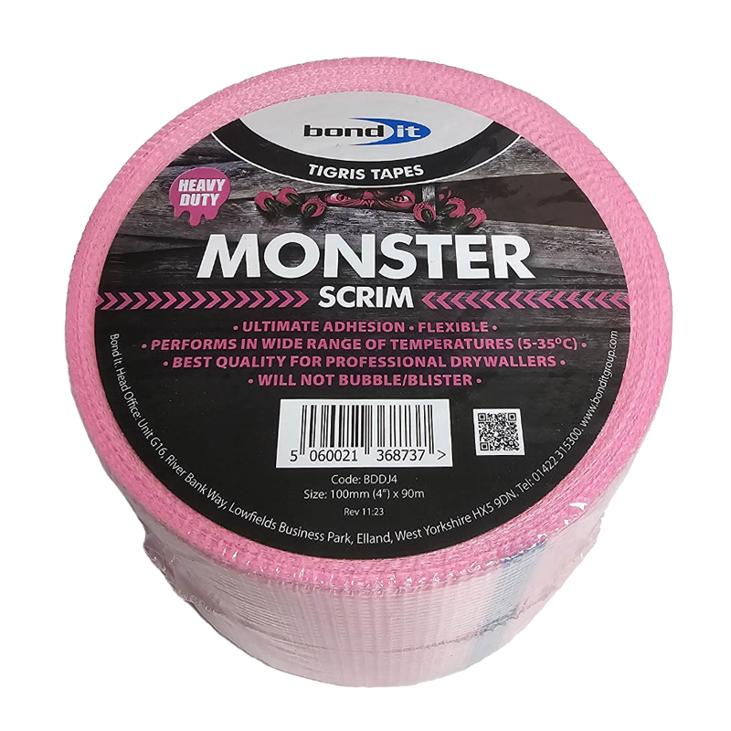 Bond It Pink Scrim Plaster Board Tape (4") 100mm x 90m