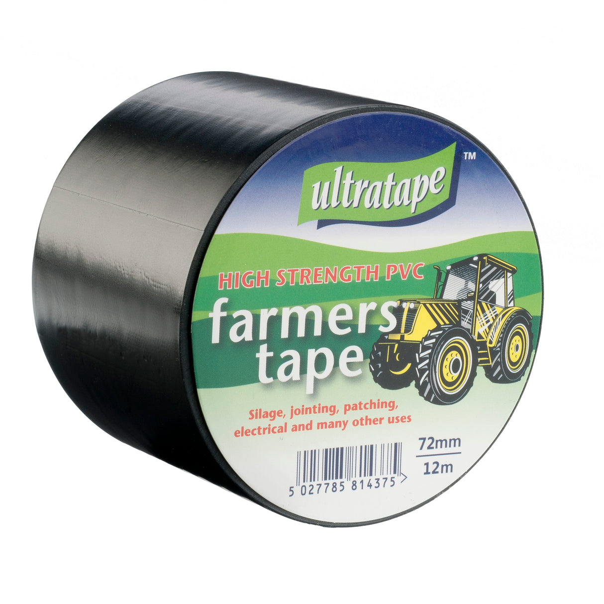 Ultratape Black Farmers PVC Tape 72mm x 12m