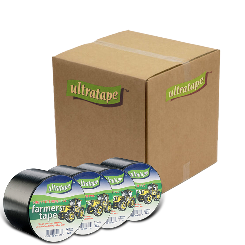 Ultratape Black Farmers PVC Tape 72mm x 12m