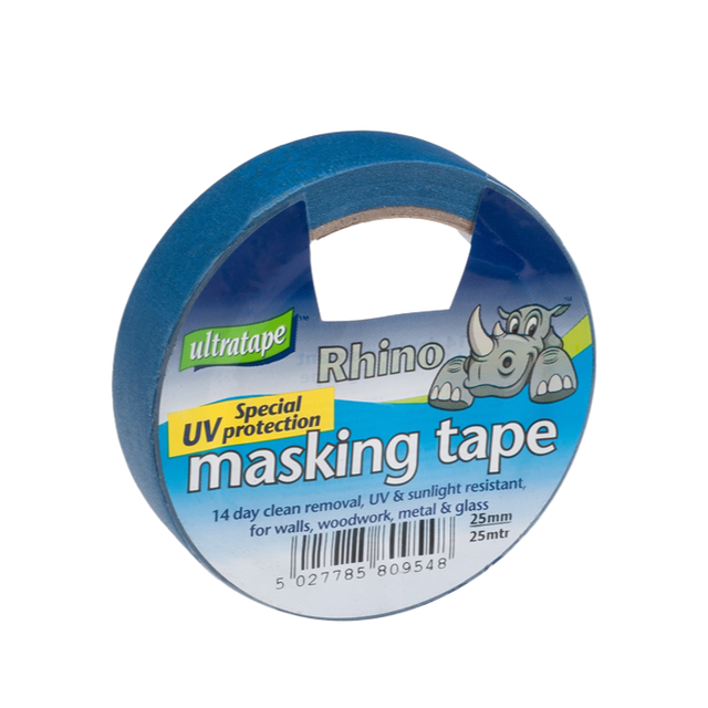 Ultratape Rhino masking tape roll on a white background