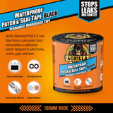 Gorilla Water proof Patch & Seal Repair Tape- Black