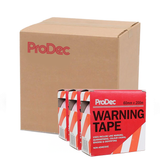 ProDec White and Red Warning Tape 60mm x 200m
