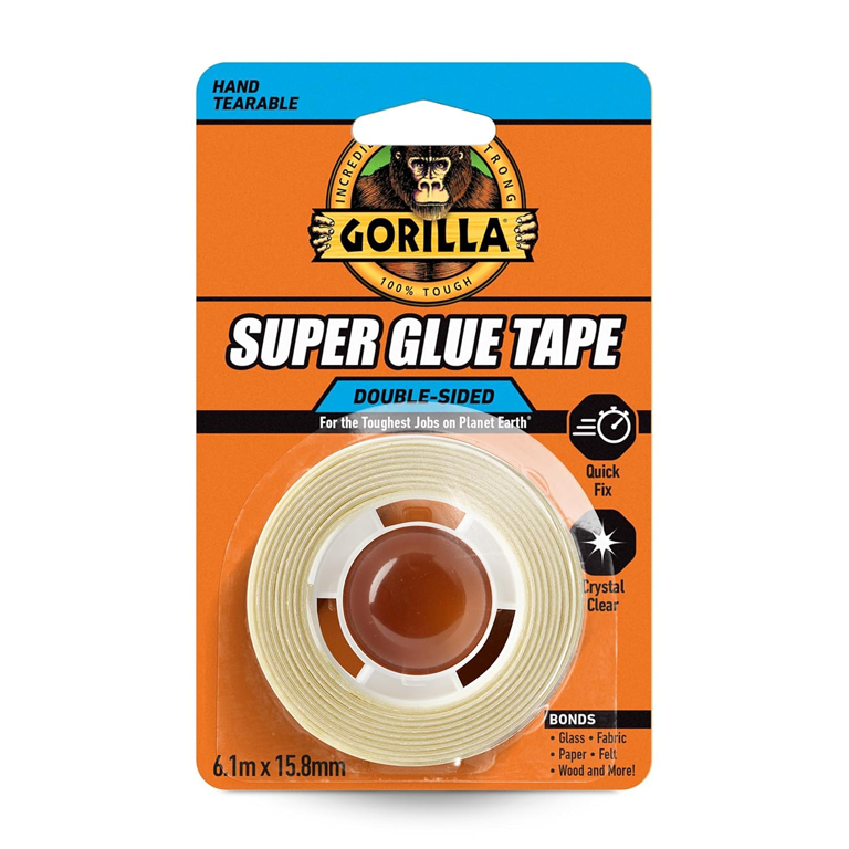 Gorilla Double Sided Super Glue Tape 6.1m x 15.8mm